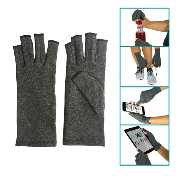 Luvas de Ciclismo Meio Dedo para Artrite Luvas de Pressão para Saúde Alta Elasticidade Respirável Anti-edema Reabilitação Luvas de Ciclismo, L, M, S