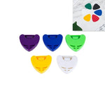 100 PCS Caixa de Armazenamento ABS para Palhetas de Guitarra, Entrega de Cor Aleatória, Caixa de Palhetas em Forma de Coração, Caixa Grande de Palhetas Triangular