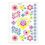 10 PCS Autocolantes de Tatuagem Fluorescentes de Flor para Braço, Autocolantes para Rosto, Impermeáveis, Tatuagem de Pena para Braço, DKCS010, DKCS017, DKCS019, DKCS022, DKCS025, DKCS028, DKCS032, DKCS033, DKCS034, DKCS036, DKCS037, DKCS042