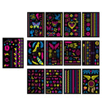 10 PCS Autocolantes de Tatuagem Fluorescentes de Flor para Braço, Autocolantes para Rosto, Impermeáveis, Tatuagem de Pena para Braço, DKCS010, DKCS017, DKCS019, DKCS022, DKCS025, DKCS028, DKCS032, DKCS033, DKCS034, DKCS036, DKCS037, DKCS042