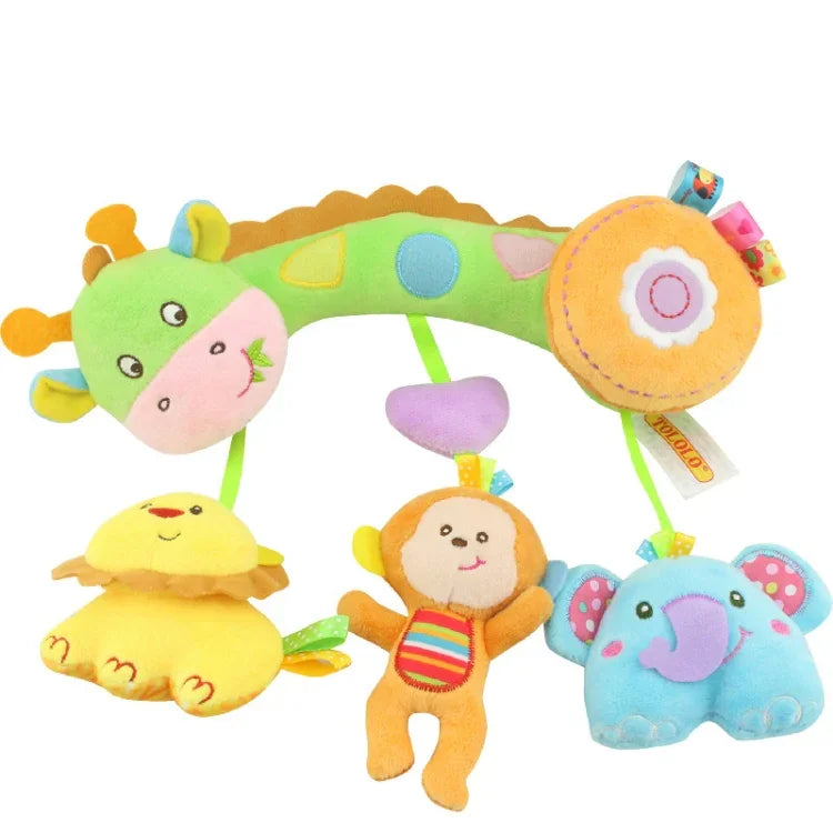 Brinquedos para bebé 0-1 ano, sinos de cama de animais, brinquedos de peluche calmantes, chocalhos, pendurados no carrinho, A Barra transversal - Cervo, B Barra transversal - Golfinhos, C Barra transversal - Pássaros