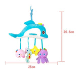 Brinquedos para bebé 0-1 ano, sinos de cama de animais, brinquedos de peluche calmantes, chocalhos, pendurados no carrinho, A Barra transversal - Cervo, B Barra transversal - Golfinhos, C Barra transversal - Pássaros