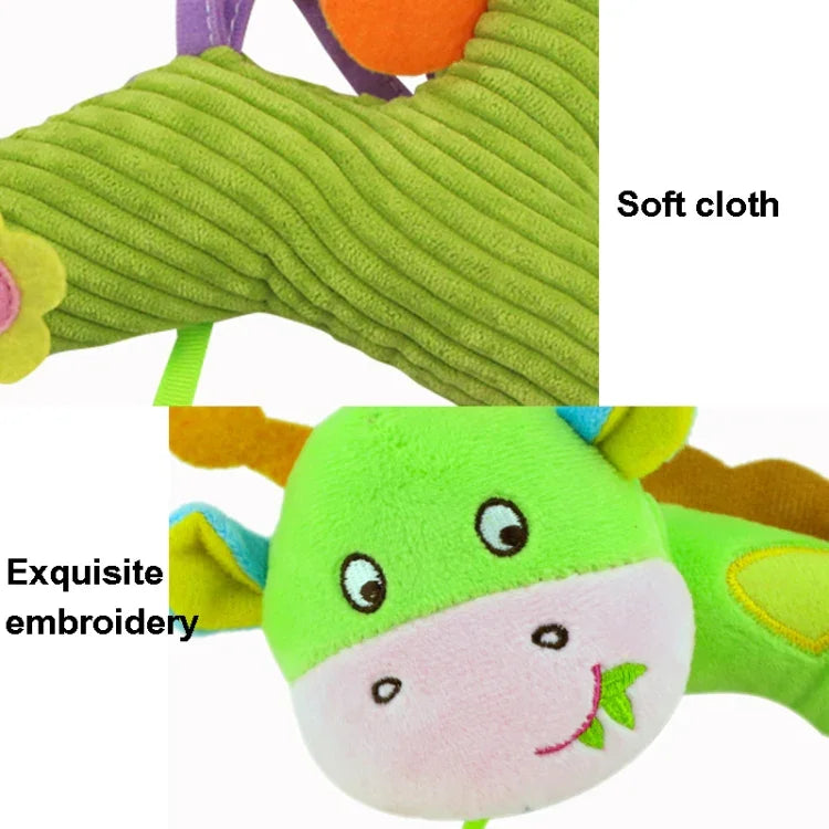 Brinquedos para bebé 0-1 ano, sinos de cama de animais, brinquedos de peluche calmantes, chocalhos, pendurados no carrinho, A Barra transversal - Cervo, B Barra transversal - Golfinhos, C Barra transversal - Pássaros