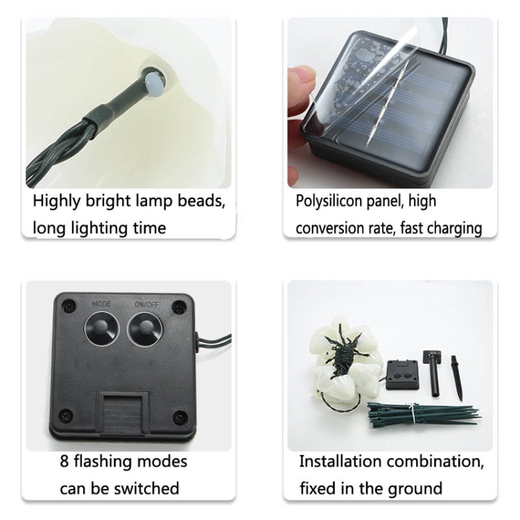 Luz de Relva Solar Cogumelo à Prova de Água para Jardim Exterior Vila Paisagem Luzes Decorativas em Fio, 3.8m 10 LEDs, 5m 20 LEDs, 6.5m 30 LEDs