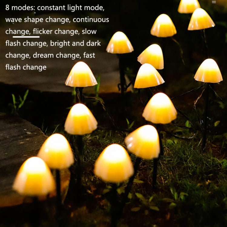 Luz de Relva Solar Cogumelo à Prova de Água para Jardim Exterior Vila Paisagem Luzes Decorativas em Fio, 3.8m 10 LEDs, 5m 20 LEDs, 6.5m 30 LEDs