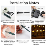 Luz de Relva Solar Cogumelo à Prova de Água para Jardim Exterior Vila Paisagem Luzes Decorativas em Fio, 3.8m 10 LEDs, 5m 20 LEDs, 6.5m 30 LEDs