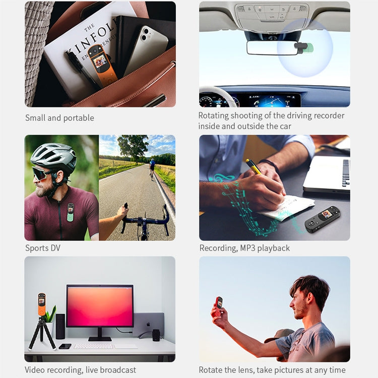Câmara Digital Multi-Funções D2 HD 1080P Câmara Desportiva DV Câmara de Gravação para Computador ao Vivo, Vermelho, Verde, Preto, Laranja