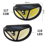 Lâmpada de Parede de Jardim com Indução Corporal Solar TG-TY074 Luz de Corredor Exterior, Especificação:, 118 SMD, 117 COB