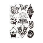 10 PCS Autocolantes de Tatuagem Fluorescentes Escuros que Mudam de Cor, Animais e Flores, Impermeáveis, para Adultos, BY-001, BY-002, BY-003, BY-004, BY-005, BY-006, BY-007, BY-008