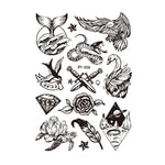 10 PCS Autocolantes de Tatuagem Fluorescentes Escuros que Mudam de Cor, Animais e Flores, Impermeáveis, para Adultos, BY-001, BY-002, BY-003, BY-004, BY-005, BY-006, BY-007, BY-008