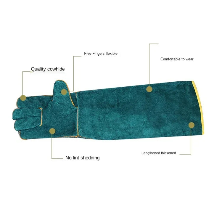 Luvas anti-mordida para répteis, comprimento 62 cm, luvas protetoras para animais de estimação, st-01