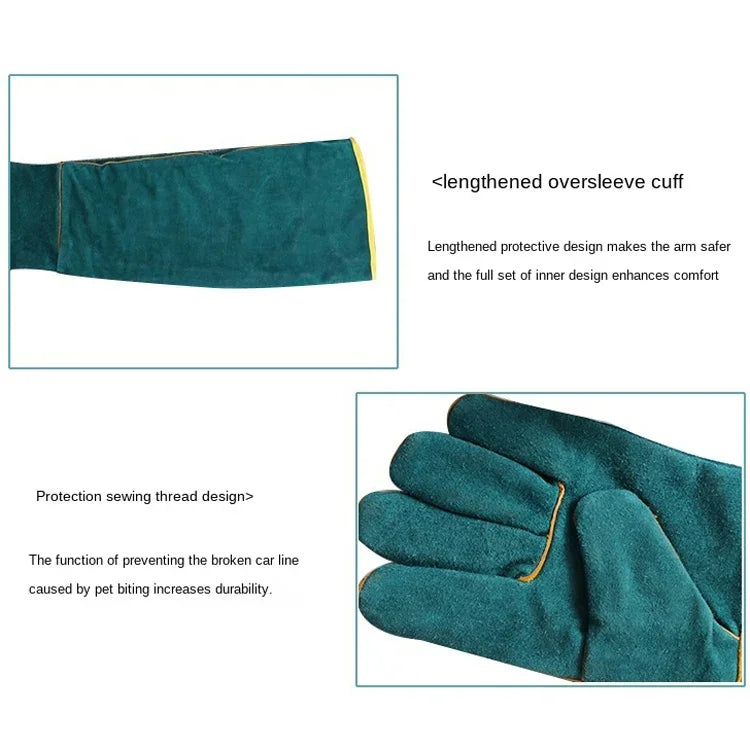 Luvas anti-mordida para répteis, comprimento 62 cm, luvas protetoras para animais de estimação, st-01