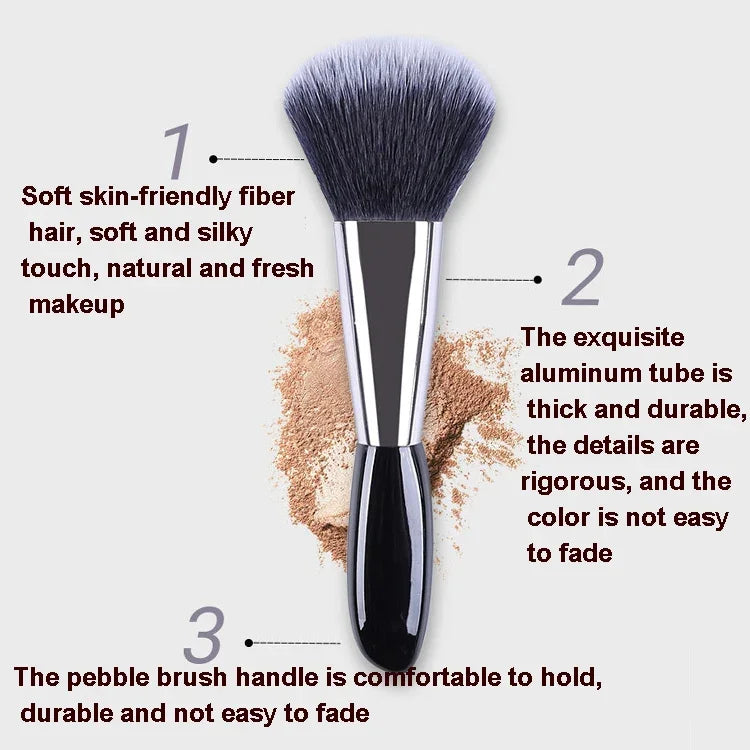 4 In 1 Black Pebbles Makeup Brush Set Eyeshadow Brush Foundation Brush Portable Makeup Brush,Style:, Bare Brush