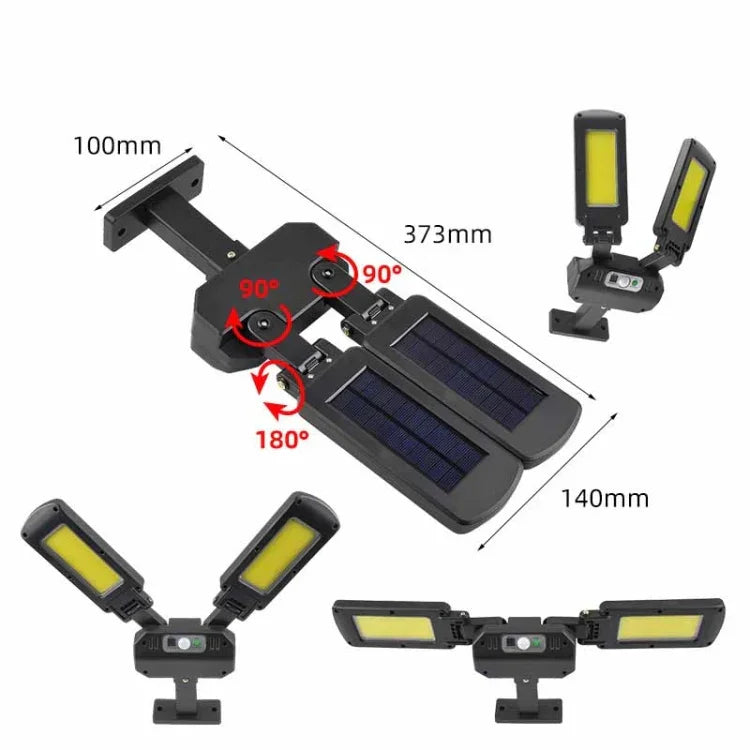 Lâmpada de Parede Solar de 2 Cabeças TG-TY097 Luz de Indução Corporal Humana Exterior Luz LED para Jardim e Rua, 200 COB