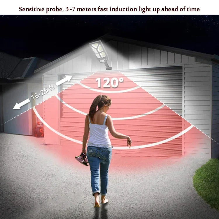 Luz de Parede Solar Exterior com Indução Corporal Humana Luz de Rua para Cerca de Jardim, TG-TY100 196 LED