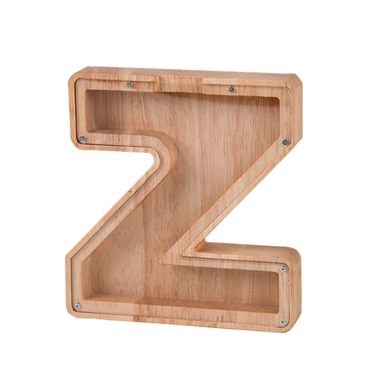 Wooden English Alphabet Piggy Bank Transparent Acrylic Piggy Bank