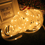 Luzes de Cordão para Decoração de Festa de Férias, Luzes LED para Jardim com Controlo Remoto, Especificações: 7m 50 LEDs USB, 12m 100 LEDs USB