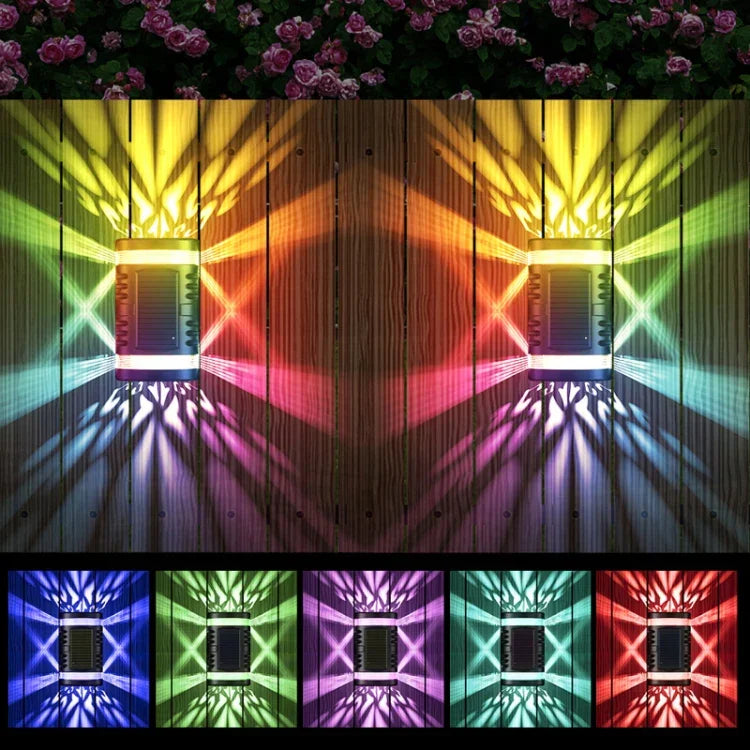 Luz de Parede Solar Automática com Sensor de Luz LED para Jardim HP-2106 80LM 2 LED, Luz Branca, Luz Quente, Luz Colorida