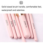 Conjunto de Pincéis de Maquilhagem ZOREYA ZS744 7 em 1, Ferramentas de Beleza, Pincel, Rosa + Saco, Preto + Saco, Rosa + Caixa de Ferro, Preto + Caixa de Ferro