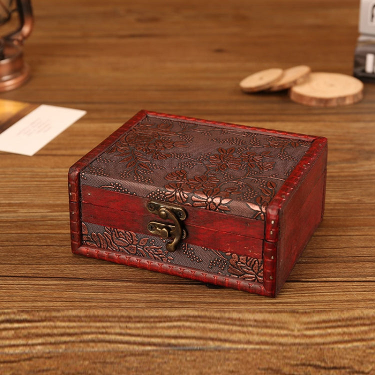 Caixa de Joias Vintage de Madeira para Armazenamento e Acessórios de Fotografia, 14,5x11,5x6,5cm