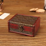 Wooden Vintage Jewelry Box Sorage And Shooting Props, 14.5x11.5x6.5cm
