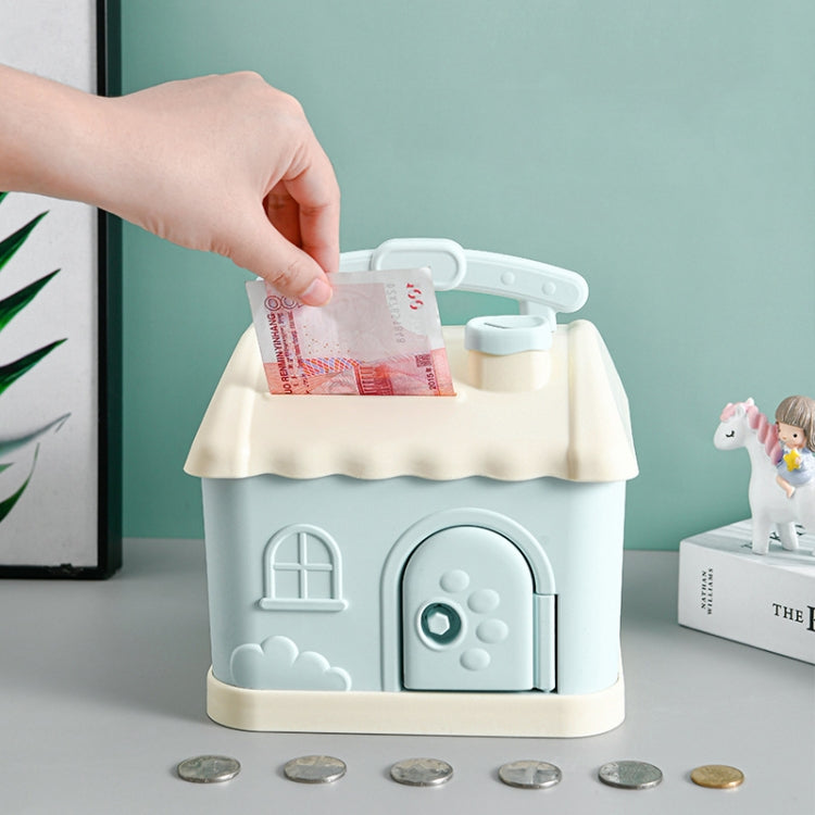 Mealheiro Infantil de Armazenamento Desejado com Desenho Animado, Casinha Pequena Azul, Casinha Pequena Rosa