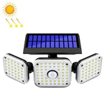 Luzes de Parede Solares Rotativas de 3 Cabeças com Sensor Humano, Impermeável para Jardim e Rua, 112 LED, 138 LED, 132 COB