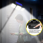 Luzes de Parede Solares Rotativas de 3 Cabeças com Sensor Humano, Impermeável para Jardim e Rua, 112 LED, 138 LED, 132 COB