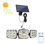 TG-TY075 Luz de Parede Solar Rotativa de 3 Cabeças com Sensor Corporal, Impermeável para Jardim, Estilo:, 138 LED Divisível, 108 LED Divisível, 171 COB Divisível, 122 LED Divisível