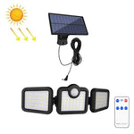 TG-TY075 Luz de Parede Solar Rotativa de 3 Cabeças com Sensor Corporal, Impermeável para Jardim, Estilo:, 138 LED Divisível, 108 LED Divisível, 171 COB Divisível, 122 LED Divisível