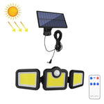 TG-TY075 Luz de Parede Solar Rotativa de 3 Cabeças com Sensor Corporal, Impermeável para Jardim, Estilo:, 138 LED Divisível, 108 LED Divisível, 171 COB Divisível, 122 LED Divisível