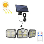 TG-TY075 Luz de Parede Solar Rotativa de 3 Cabeças com Sensor Corporal, Impermeável para Jardim, Estilo:, 138 LED Divisível, 108 LED Divisível, 171 COB Divisível, 122 LED Divisível