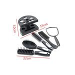 Conjunto de Pente com Espelho 6 em 1 Pente de Cabelo com Base para Massagem e Beleza do Couro Cabeludo