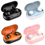 TWS-22 Auriculares Mini Intra-auriculares Desportivos Bluetooth 5.0 à Prova de Água com Cancelamento de Ruído e Controlo Tátil, Preto, Branco, Laranja, Rosa