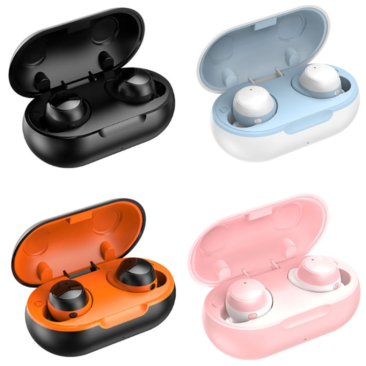 TWS-22 Auriculares Mini Intra-auriculares Desportivos Bluetooth 5.0 à Prova de Água com Cancelamento de Ruído e Controlo Tátil, Preto, Branco, Laranja, Rosa