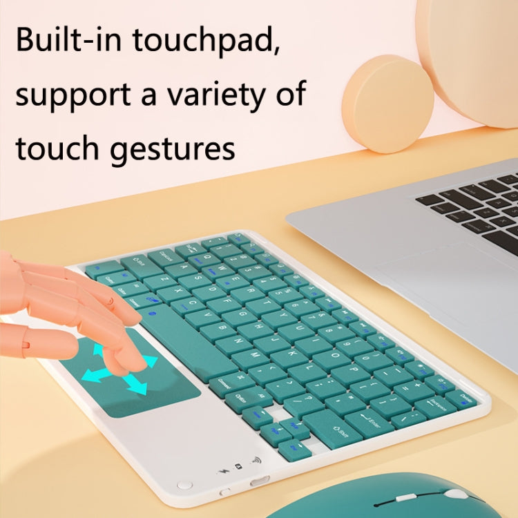 871 Teclado Bluetooth Sem Fios Portátil de 9.7 Polegadas com Ecrã Tátil IPad + Conjunto de Rato para iPad, Rosa + Rato, Verde Menta + Rato, Verde + Rato, Amarelo + Rato, Branco + Rato, Preto + Rato
