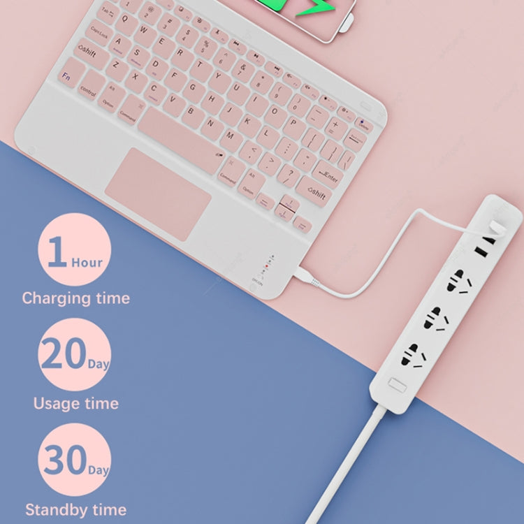 871 Teclado Bluetooth Sem Fios Portátil de 9.7 Polegadas com Ecrã Tátil IPad + Conjunto de Rato para iPad, Rosa + Rato, Verde Menta + Rato, Verde + Rato, Amarelo + Rato, Branco + Rato, Preto + Rato