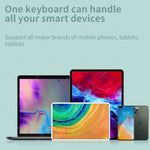 871 Teclado Bluetooth Sem Fios Portátil de 9.7 Polegadas com Ecrã Tátil IPad + Conjunto de Rato para iPad, Rosa + Rato, Verde Menta + Rato, Verde + Rato, Amarelo + Rato, Branco + Rato, Preto + Rato
