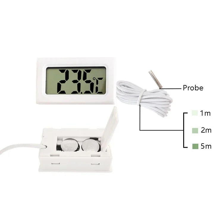 Termómetro Digital para Aquário com Sonda à Prova de Água Termómetro Electrónico de Medição, Comprimento do Cabo: 5m (Preto), 1m (Preto), 1m (Branco), 2m (Preto), 2m (Branco), 5m (Preto)