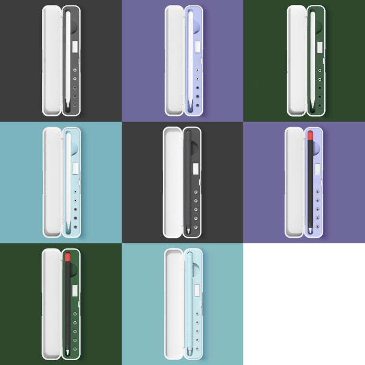 Caixa de Armazenamento Protetora de Silicone para Stylus Para Apple Pencil 1 / 2, Especificações:, 8mm (Preto Grafite), 8mm (Roxo Cravo), 8mm (Verde Noite Escura), 8mm (Azul Glaciar), 10mm (Preto Grafite), 10mm (Roxo Cravo), 10mm (Verde Noite Escura)