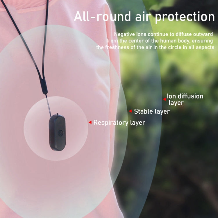 Colar purificador de ar com íons negativos pendente EP206, preto, branco