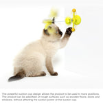 Brinquedo engraçado para gato Spring Man, brinquedo de ventosa para gato, pena engraçada para gato, bola engraçada para gato, amarelo, rosa, castanho