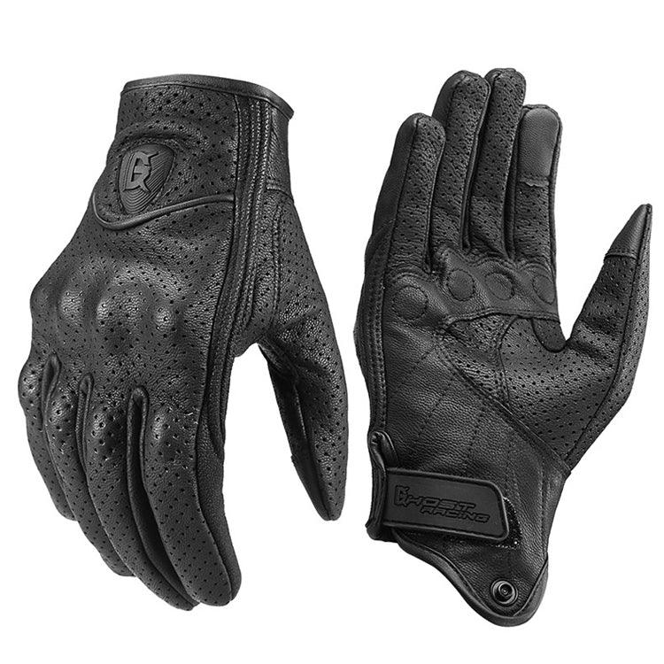 GHOST RACING GR-ST06 Luvas de couro para condução de motocicleta, respiráveis, para ecrã tátil, luvas anticaída para motocicleta, M, L, XL