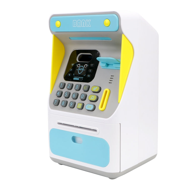 8010 Simulated Face Recognition ATM Machine Piggy Bank Password Automatic Rolling Money Safe Piggy Bank,Style:, Pink, Blue, Rechargeable Version Pink, Rechargeable Version Blue