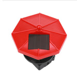 Luz de Decoração para Jardim com Farol Solar LED Giratório Impermeável, Indução, Vermelho, Preto