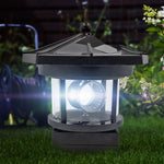 Luz de Decoração para Jardim com Farol Solar LED Giratório Impermeável, Indução, Vermelho, Preto