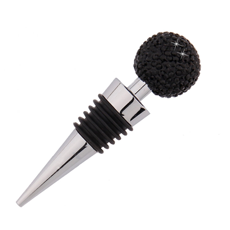 Tampa de Vinho em Bola de Cristal com Diamante em Liga de Zinco, Rolha Metálica Selada, Branco, Rosa, Vermelho Grande, Preto, Preto Brilhante, AB, Azul Lago