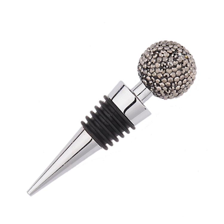 Tampa de Vinho em Bola de Cristal com Diamante em Liga de Zinco, Rolha Metálica Selada, Branco, Rosa, Vermelho Grande, Preto, Preto Brilhante, AB, Azul Lago