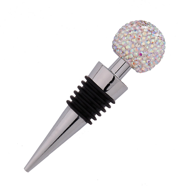 Tampa de Vinho em Bola de Cristal com Diamante em Liga de Zinco, Rolha Metálica Selada, Branco, Rosa, Vermelho Grande, Preto, Preto Brilhante, AB, Azul Lago