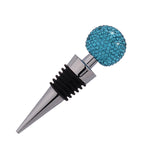 Tampa de Vinho em Bola de Cristal com Diamante em Liga de Zinco, Rolha Metálica Selada, Branco, Rosa, Vermelho Grande, Preto, Preto Brilhante, AB, Azul Lago